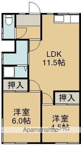 伊藤荘(2LDK/1階)の間取り写真
