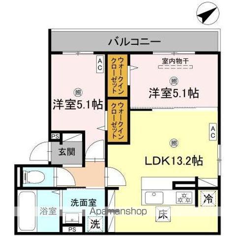ビクトワールII(2LDK/1階)の間取り写真