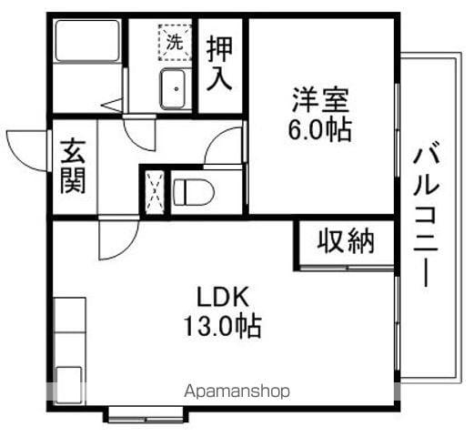 メゾンドタナカ(1LDK/3階)の間取り写真