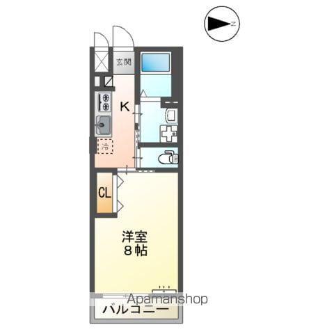 山陽本線 東福山駅 徒歩20分 2階建 築7年(1K/1階)の間取り写真