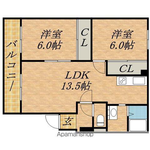 EST FORET16(2LDK/3階)の間取り写真