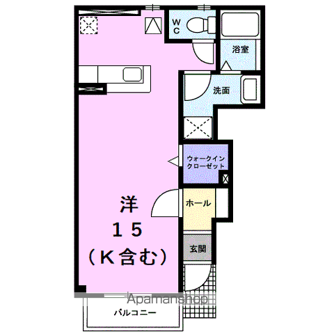 アルカンシエル・M1(1K/1階)の間取り写真