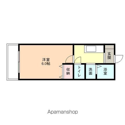 カーサYAMAMOTO(1K/2階)の間取り写真