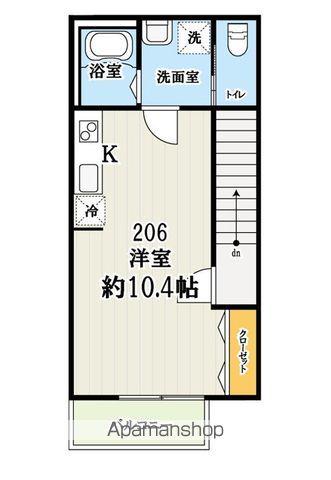 キャメル狭山市入間川(ワンルーム/2階)の間取り写真