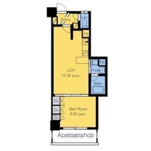 静岡馬渕エンブルコート(1LDK/8階)の間取り写真
