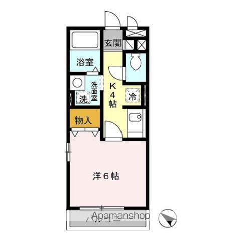 プリムヴェールJ(1K/3階)の間取り写真