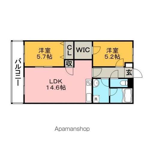 LINO24(2LDK/2階)の間取り写真