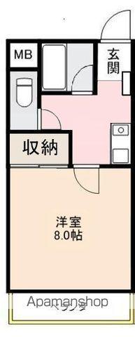 トレボン栗林(1K/2階)の間取り写真