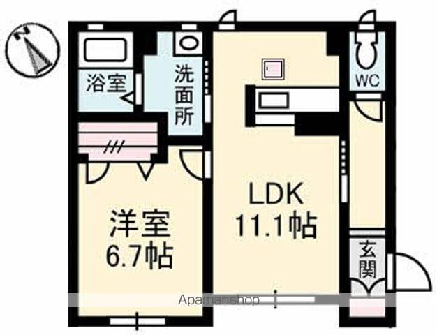 シャーメゾン坂本 2番館(1LDK/1階)の間取り写真