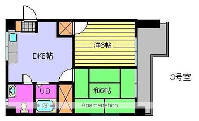 ハイツ南松山(2DK/2階)の間取り写真