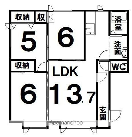 エクセレンス(3LDK/1階)の間取り写真
