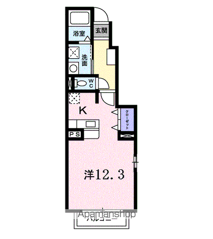 サニーハウス(1K/1階)の間取り写真