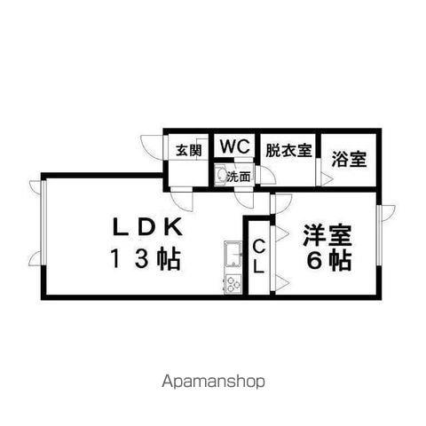 ルミナスひかり野(1LDK/1階)の間取り写真