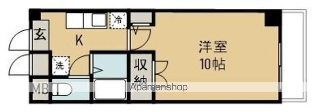 プロミネンス萩野町(1K/3階)の間取り写真