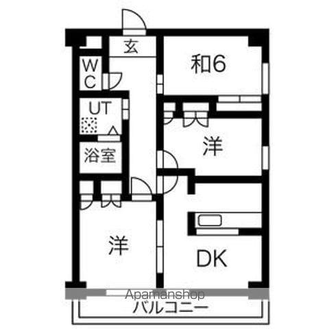 ベルルージュ上社(3LDK/3階)の間取り写真