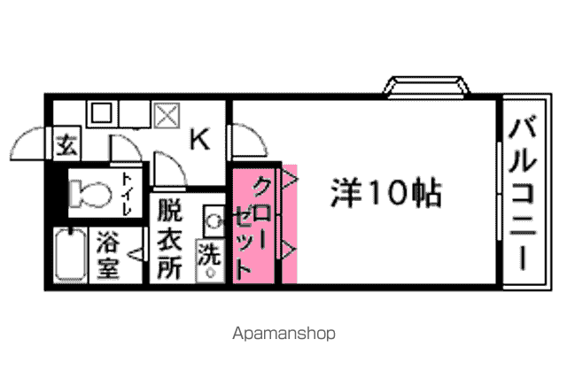 サンヒルズ長嶺(1K/2階)の間取り写真