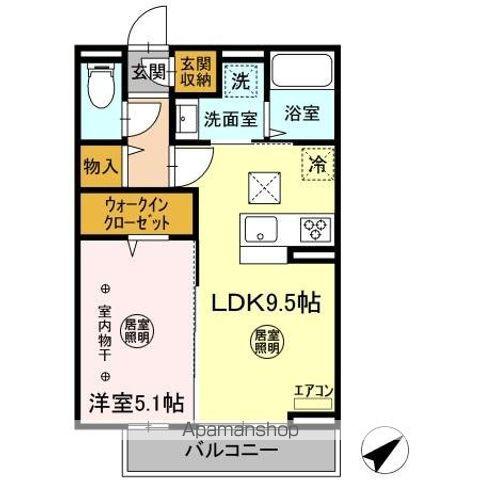 ボア・フォレット(1LDK/1階)の間取り写真