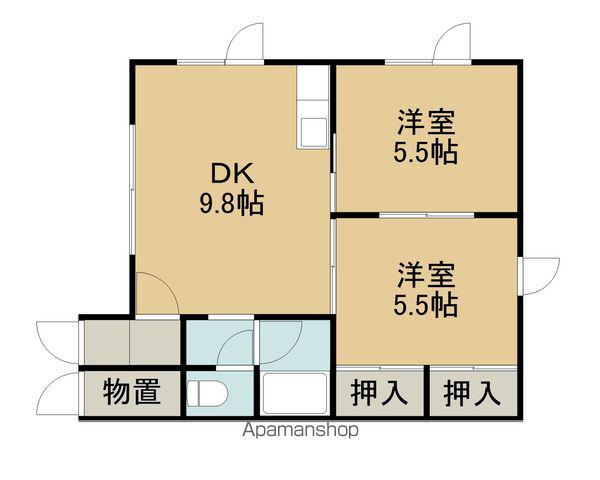 ロイヤルハイム明徳(2DK/2階)の間取り写真