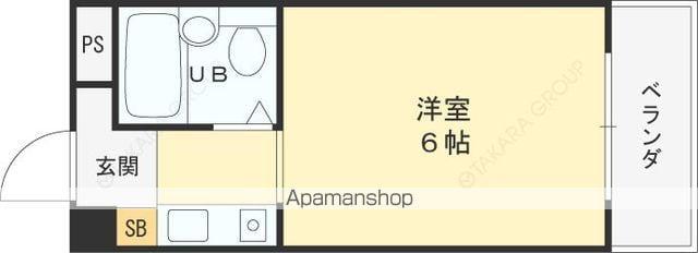 ハイツ八戸ノ里(ワンルーム/1階)の間取り写真