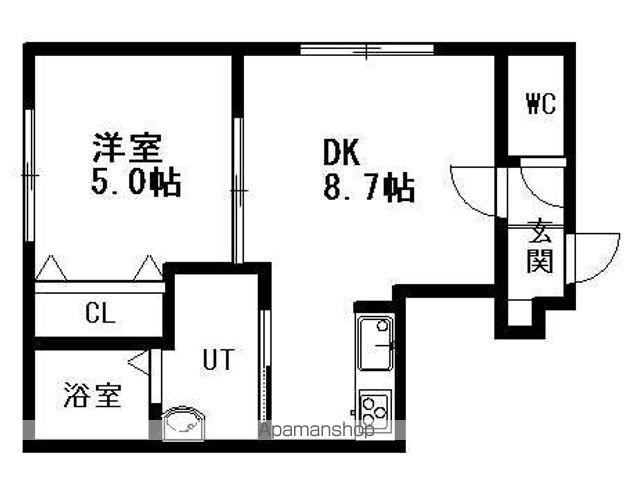 ジェンティーレ(1LDK/1階)の間取り写真