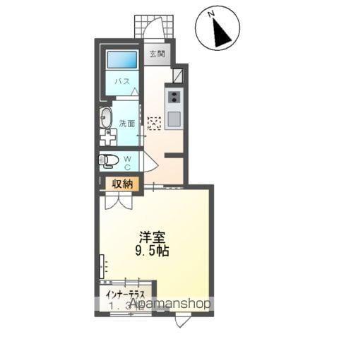 山形市双月町1丁目アパート(1K/1階)の間取り写真