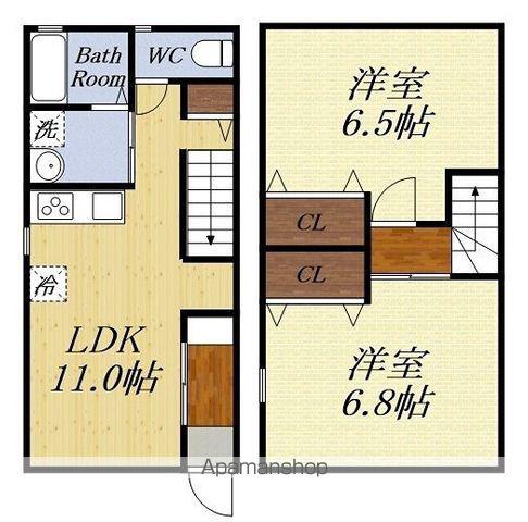 ネクステージ山東II(2LDK/1階)の間取り写真