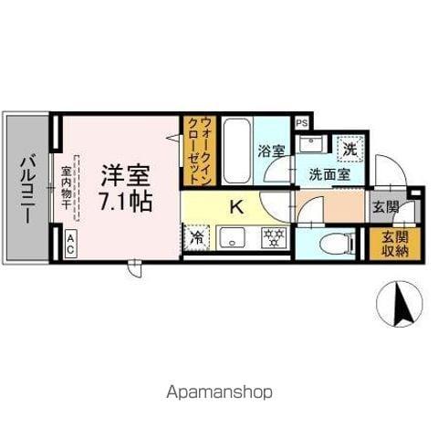 STELLA新松戸(1K/3階)の間取り写真