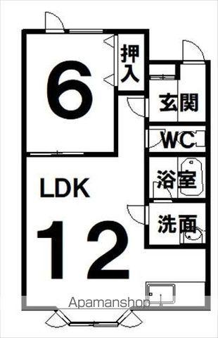 コーポカネリ(1LDK/2階)の間取り写真