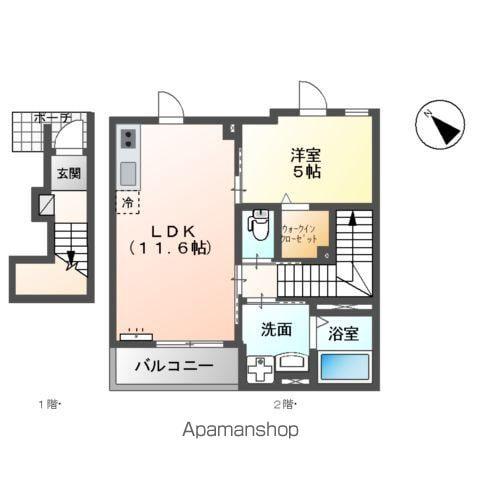 市原市姉崎アパート(1LDK/2階)の間取り写真