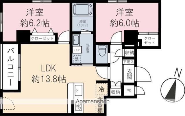 CASA FLAG SHIBUYA(2LDK/2階)の間取り写真