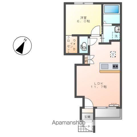 羽生市東スターテラスⅡ(1LDK/1階)の間取り写真