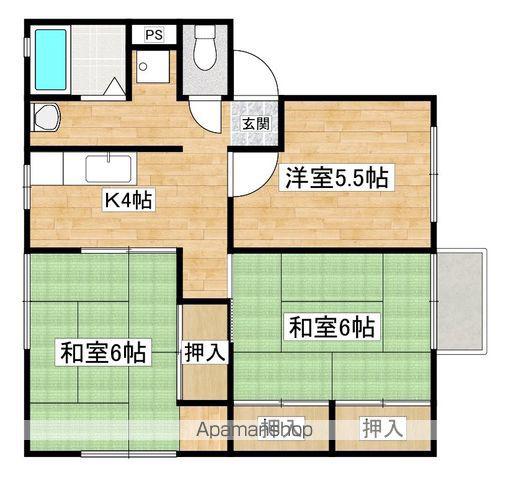 ソファレ21(3K/2階)の間取り写真