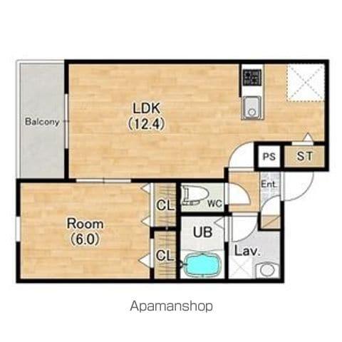 ジーメゾン枇杷島(1LDK/3階)の間取り写真