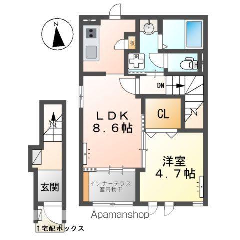 葩コーポ(1LDK/2階)の間取り写真