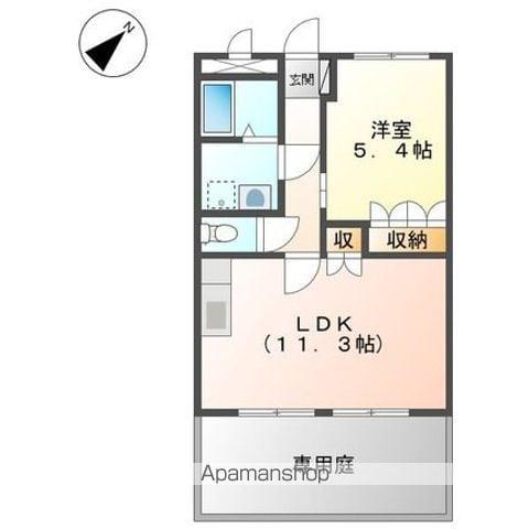 リフレイングレース(1LDK/1階)の間取り写真