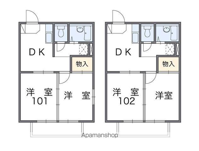 レオパレス大巻A(2DK/2階)の間取り写真