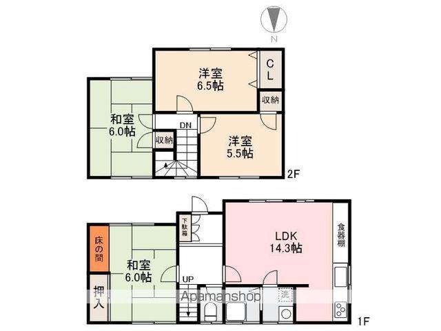 高松琴平電鉄長尾線 池戸駅 徒歩60分 2階建 築31年(4LDK)の間取り写真