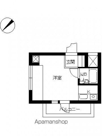 スカイコート立川2(ワンルーム/2階)の間取り写真