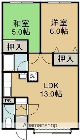 プルーンハイツ(2LDK/1階)の間取り写真