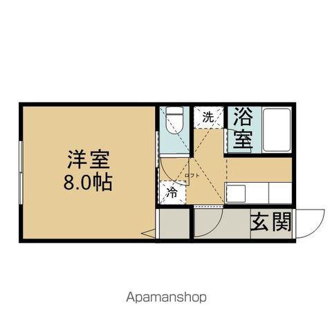 レジデンスD(1K/2階)の間取り写真