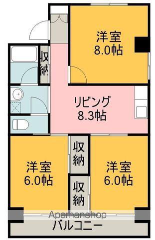 第2キャピタルハイツ(3DK/2階)の間取り写真