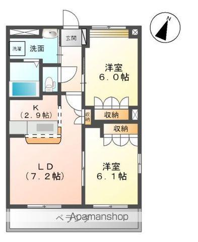 ツインクル・スターⅡ(2LDK/1階)の間取り写真