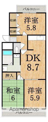 モアイーストⅥ(3DK/2階)の間取り写真