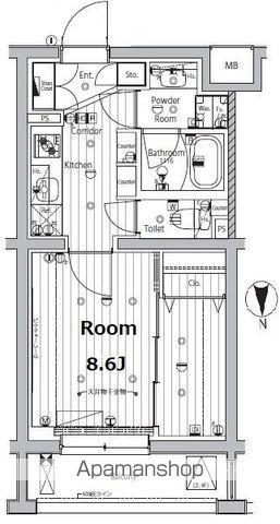 メイクスデザイン学習院下(1K/4階)の間取り写真