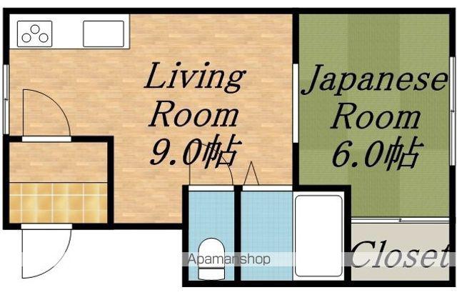円山ホワイトハイツ(1DK/1階)の間取り写真