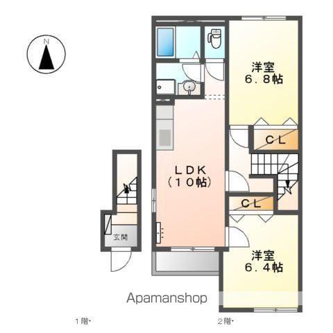グランヴェール住江(2LDK/2階)の間取り写真