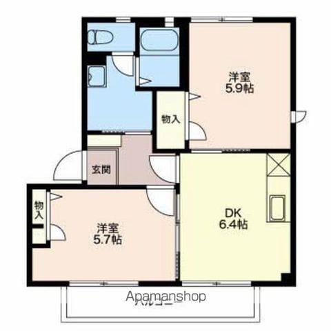 フォレストエバーINNDEF(2DK/2階)の間取り写真