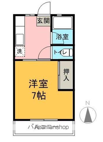 フラットシングル(1K/1階)の間取り写真