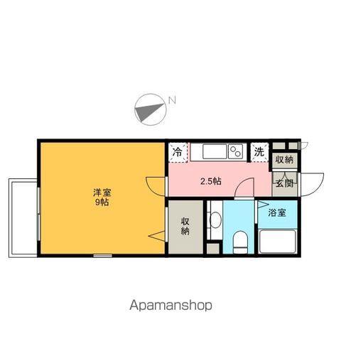 アムールヒルズ(1K/2階)の間取り写真