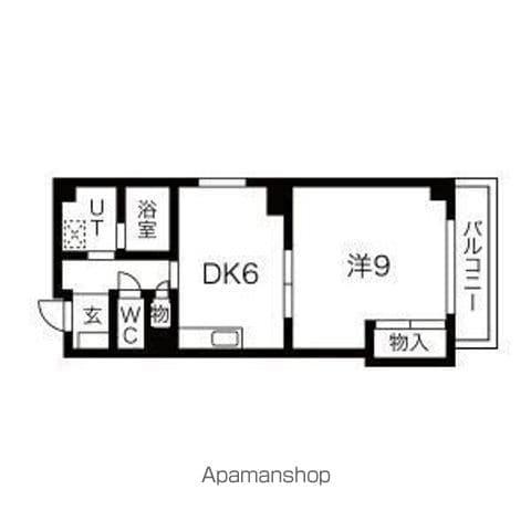 山名屋ビル(1DK/2階)の間取り写真